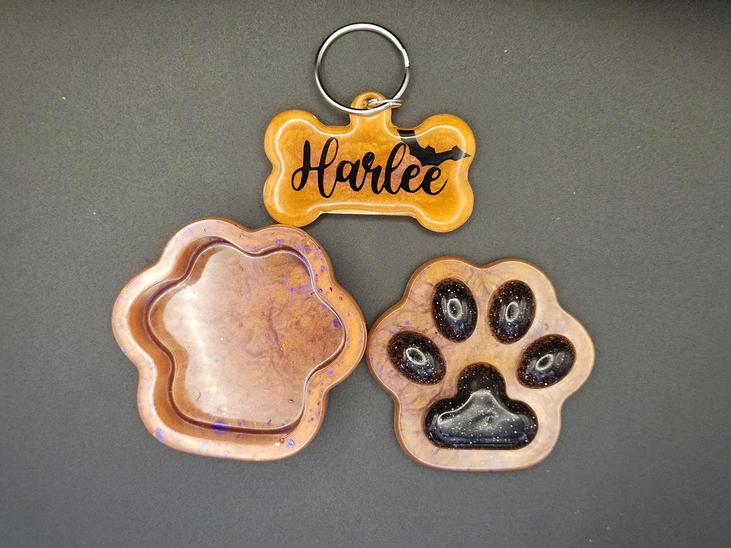 Paw & Bone Duo – Custom Tag + Matching Keychain