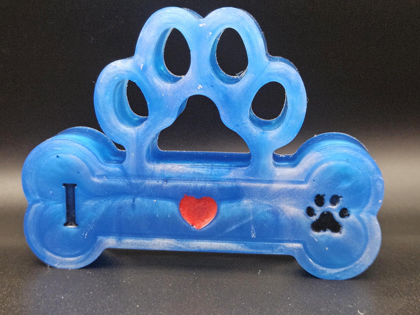 Dog Memorial Gift Set – Resin Paw Print, Bone Keepsake & “I Love My Dog” Sign